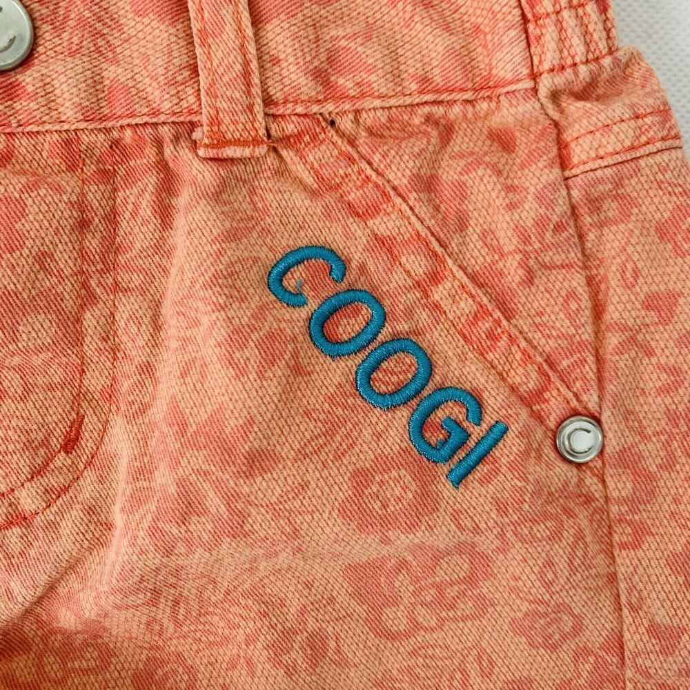 COOGI Shorts Baby Girl‎ 24M Orange Floral Embroidered Logo Stretch Waist Pockets - Picture 4 of 7